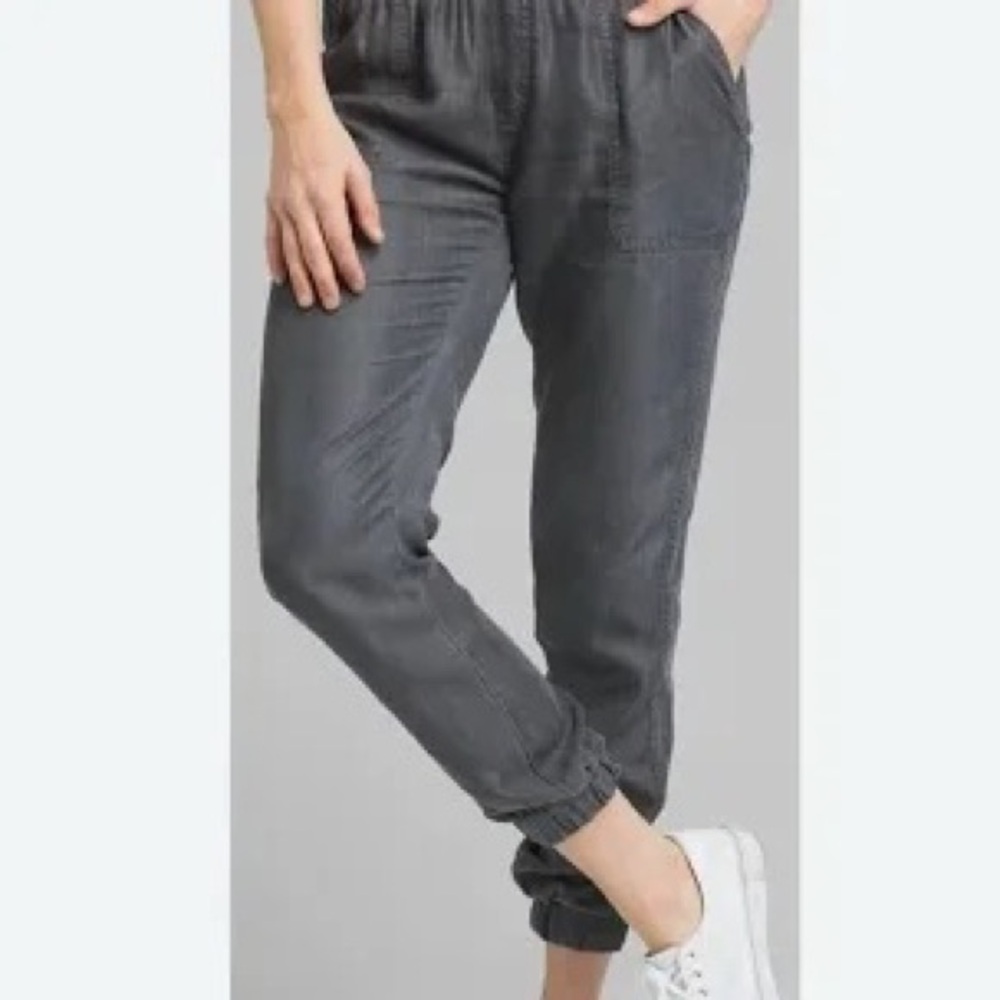 prAna Women's Aberdeen Dark Gray Elastic Waistband & Cuffed Ankle Joggers Sz L